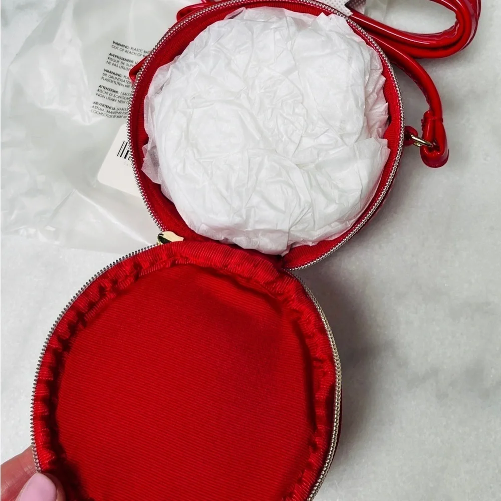 MARC JACOBS Red Patent Leather Round Mini Canteen Crossbody Bag NWT